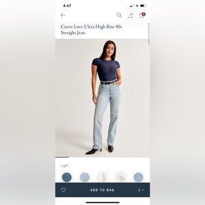 Abercrombie Curve Love Ultra High Rise 90s Jeans